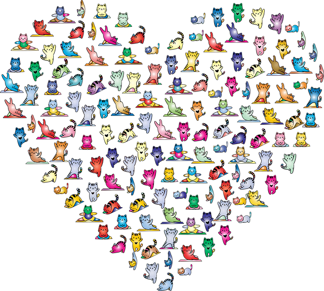 Free cats heart love vector