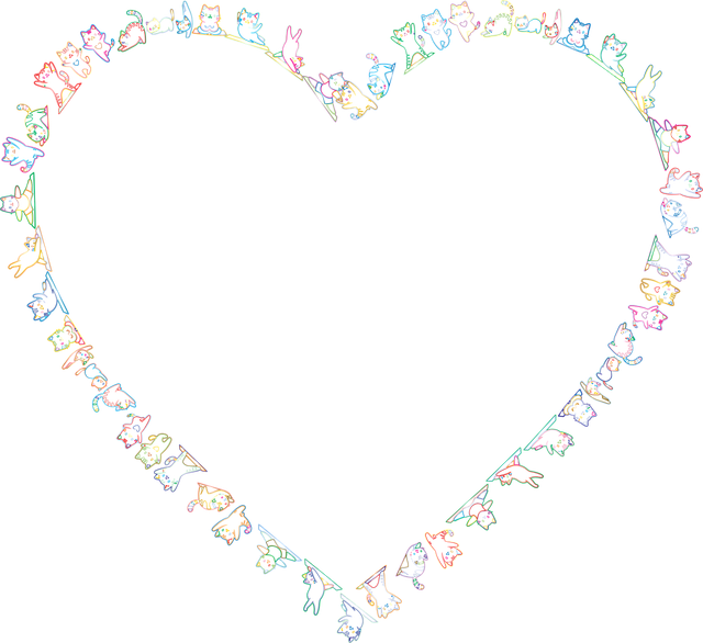 Free cats heart love vector