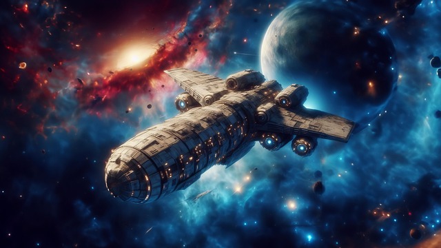 Free ai generated spaceship space illustration