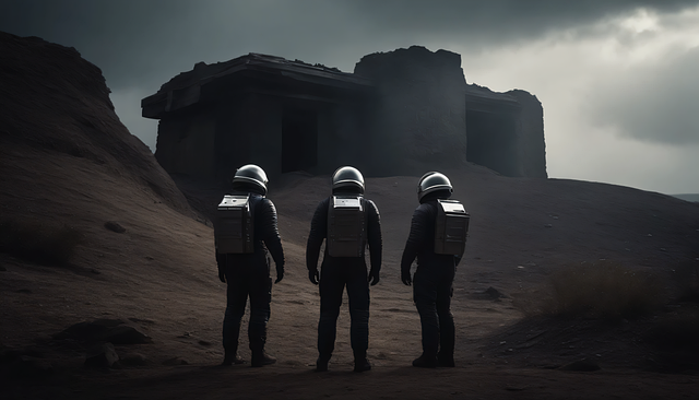 Free ai generated men astronauts illustration