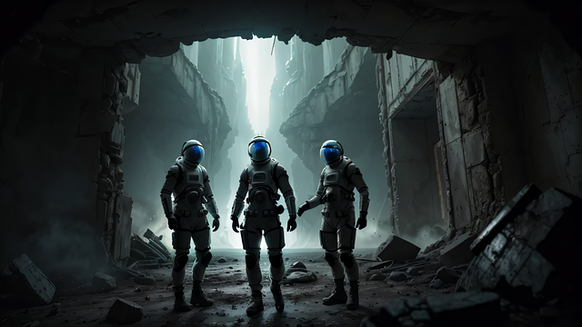 Free ai generated astronauts science fiction illustration