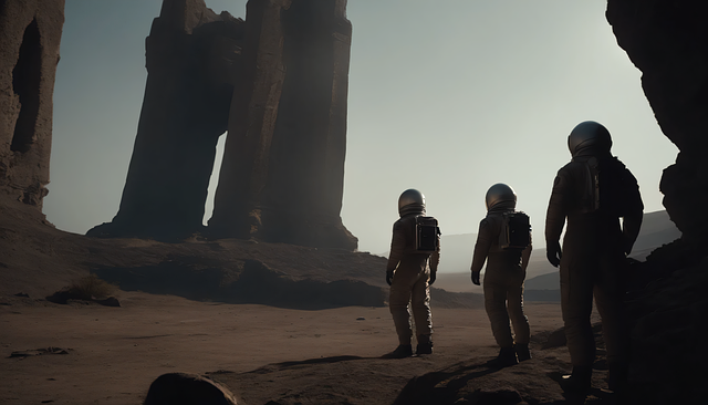 Free ai generated astronauts planet illustration