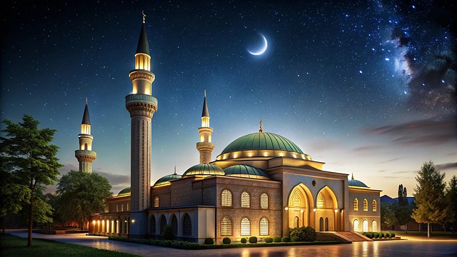 Free ai generated mosque ramadan illustration