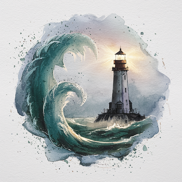 Download Ai Generated, Lighthouse, Sea. Royalty-Free Stock Illustration ...
