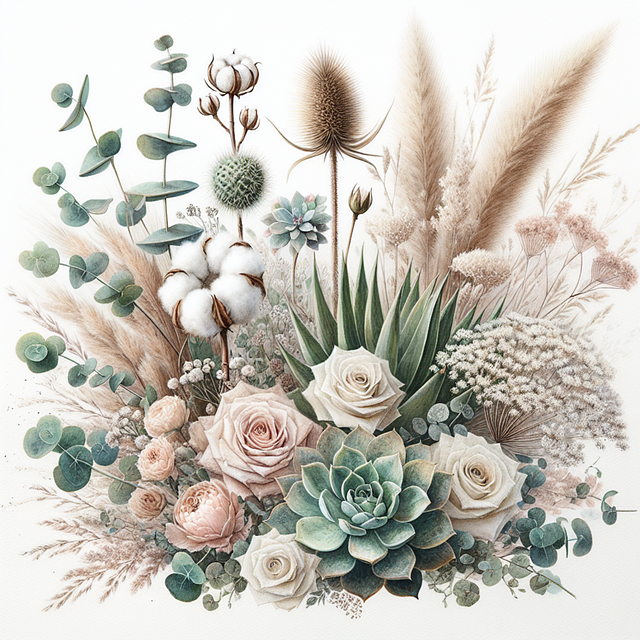 Free ai generated succulent roses illustration