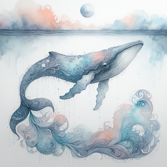 Download free HD stock image of Ai Generated Whale Free ai generated whale humpback illustration