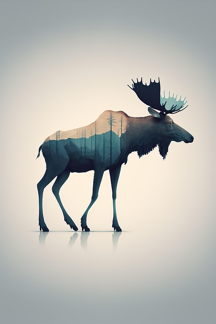 Download free HD stock image of Ai Generated Moose Free ai generated moose antlers illustration