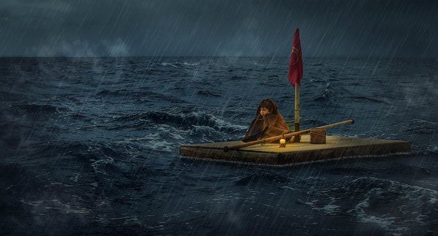 More, Raft, Dážď, Opustený, Chladný