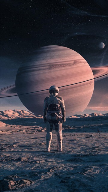 Ai Generiert, Astronaut, Planet, Saturn