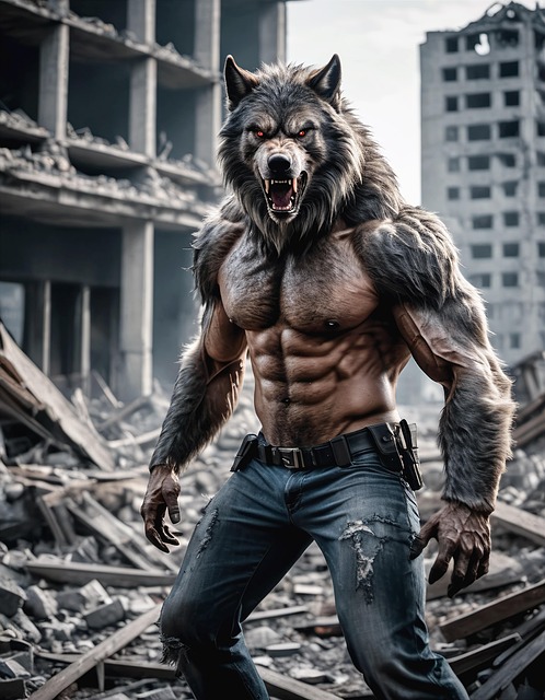 Free ai generated werewolf man illustration