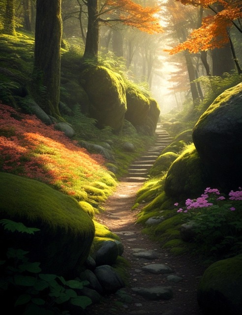 Free bäume wald frühling illustration