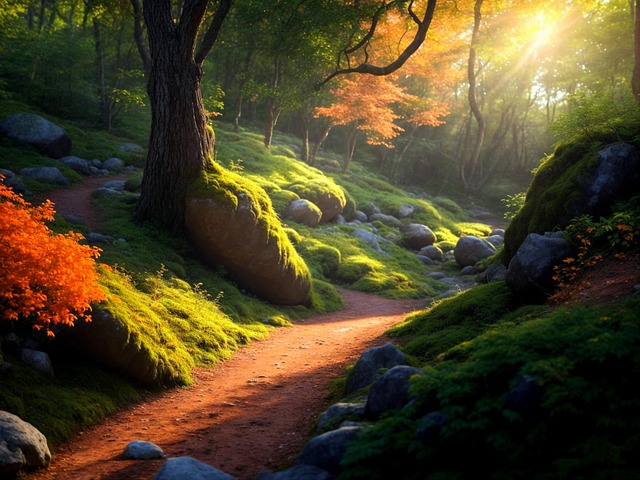 Free bäume wald frühling illustration