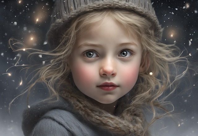 Free ai generated girl beanie illustration