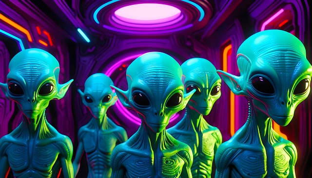 Free ai generated aliens space illustration