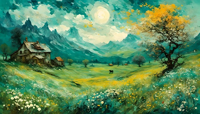 Free ai generated meadow field illustration