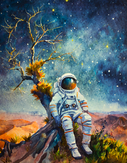 Free ai generated astronaut sci-fi illustration