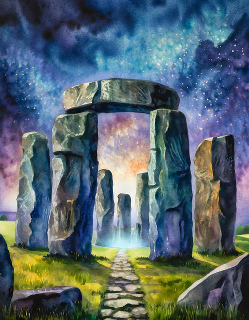 Free stonehenge landscape magic illustration