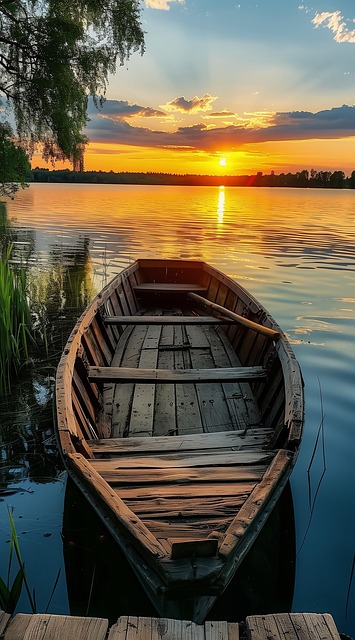 Ai Generiert, Ruderboot, Holzboot