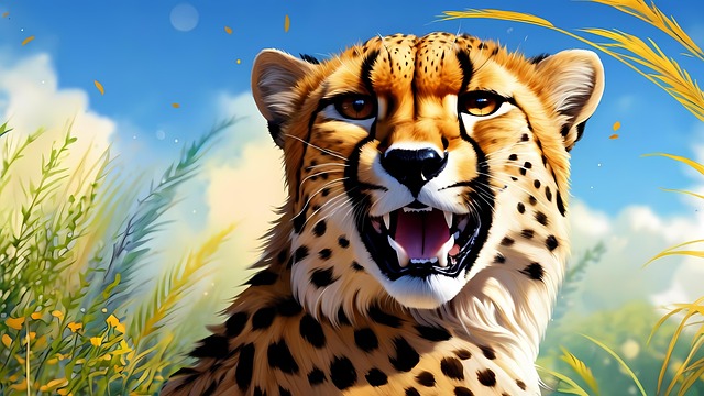 Free Ai Generated Cheetah illustration and picture
