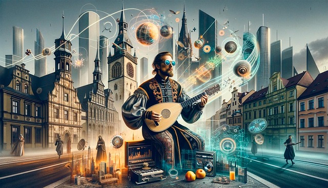 Free singer mandolin minstrel illustration