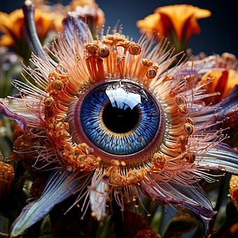Ai Generado, Flor, Ojo, Florecer, Bloom