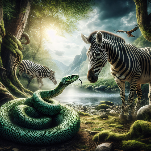 Download Ai Generated, Zebras, Snake. Royalty-Free Stock Illustration ...