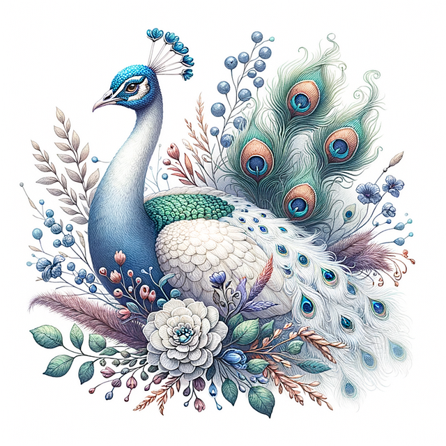 Download free HD stock image of Ai Generated Peacock Free ai generated peacock bird illustration