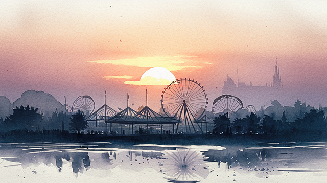 Free ai generated carnival amusement park illustration