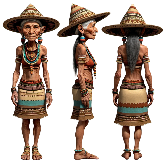 Free ai generated grandmother tribal illustration