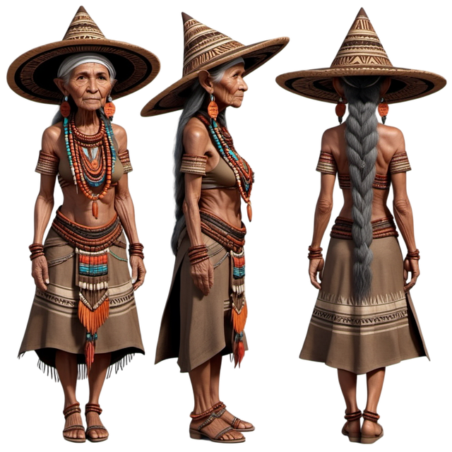 Free ai generated grandmother tribal illustration