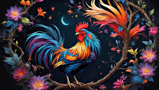 Free ai generated rooster chicken illustration