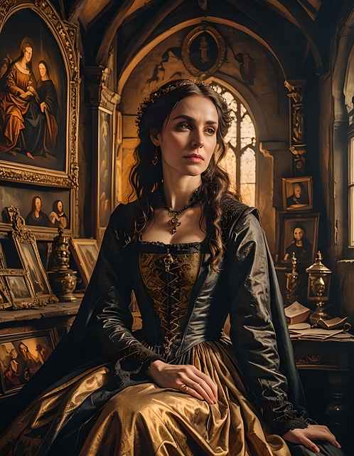Free ai generated woman middle ages illustration