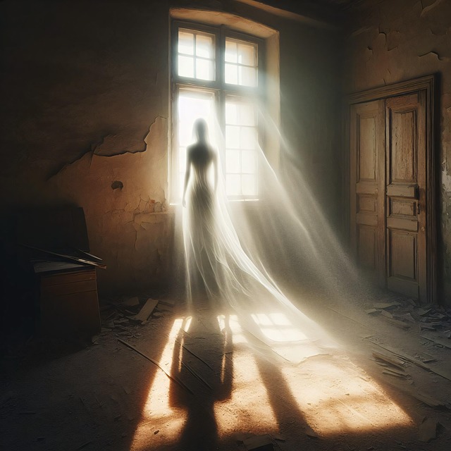 Free ai generated ghost house illustration