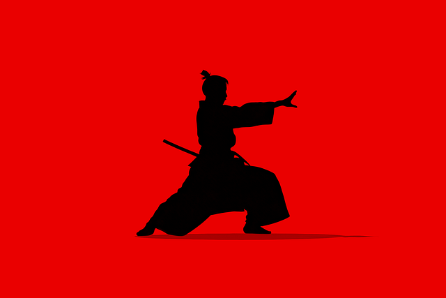 Free ai generated silhouette aikido illustration