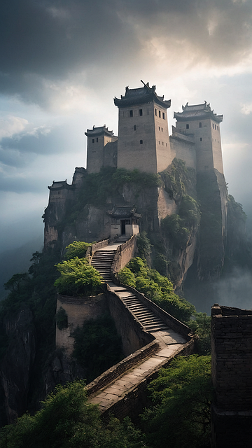 Free ai generated china city wall illustration