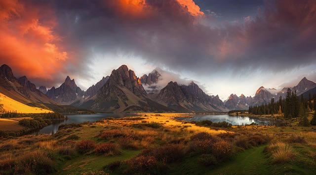 Free ai generated mountains nature illustration