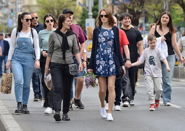 People, group, walk and promenade — photo by Surprising_Media
