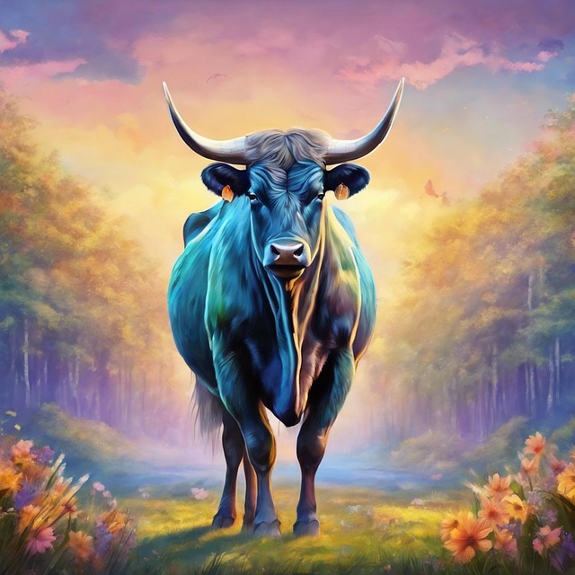 Free ai generated cow bull illustration