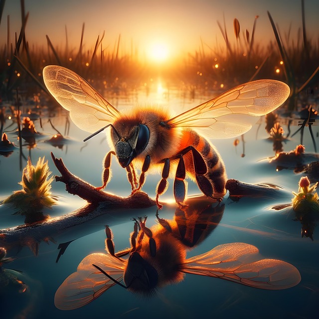 Download free HD stock image of Ai Generated Honeybee Free ai generated honeybee bee illustration