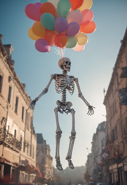 Free ai generated skeleton balloons illustration