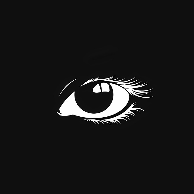 Free ai generated eye black and white illustration