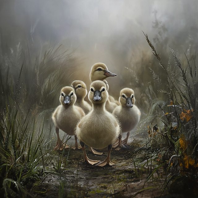 Free ai generated ducklings ducks illustration