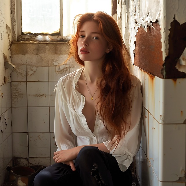 Free ai generated woman redhead illustration