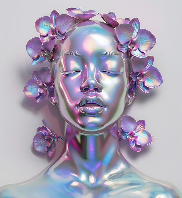 Download free HD stock image of Ai Generated Holographic Free ai generated holographic sculpture illustration