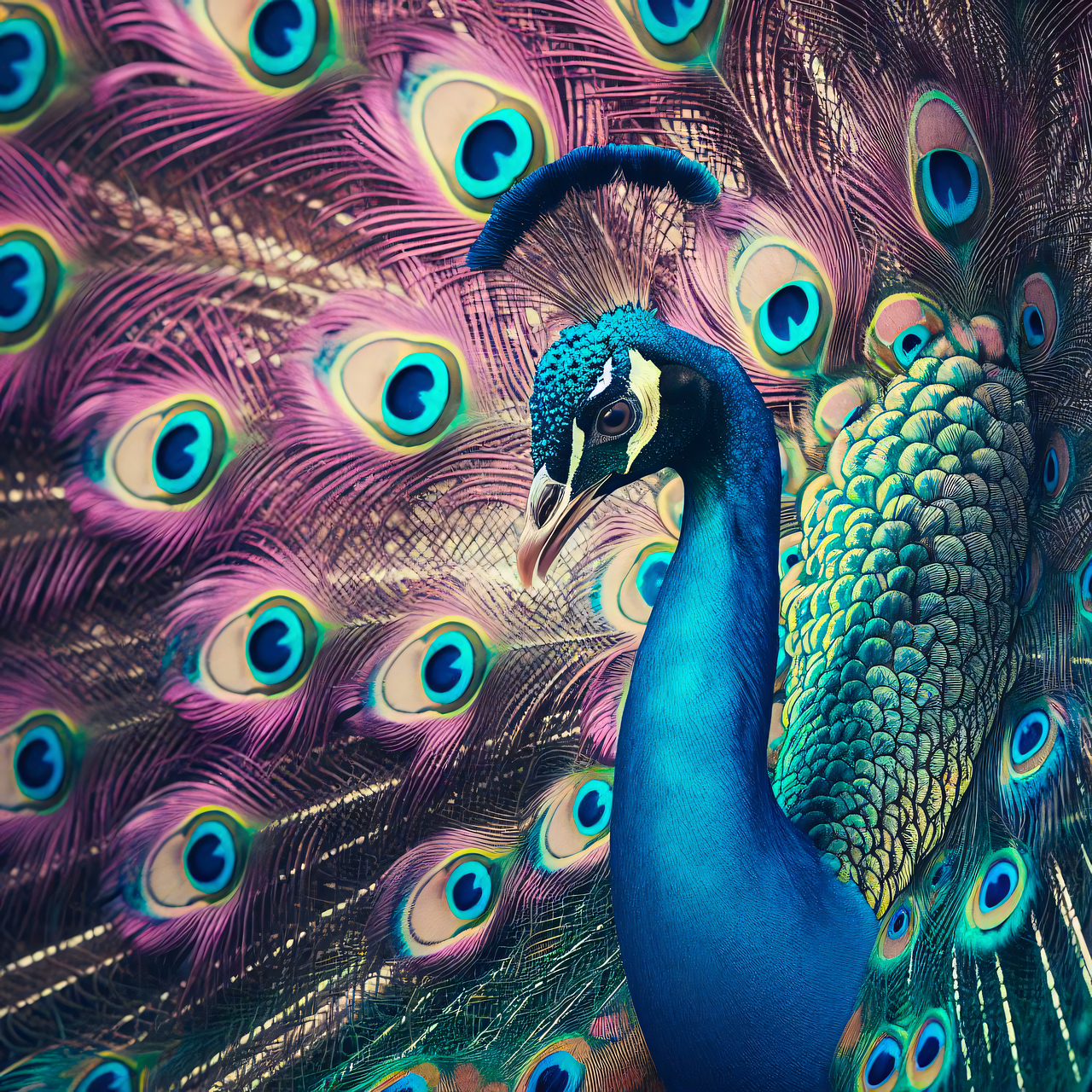 Download free HD stock image of Ai Generated Peacock Free ai generated peacock bird illustration