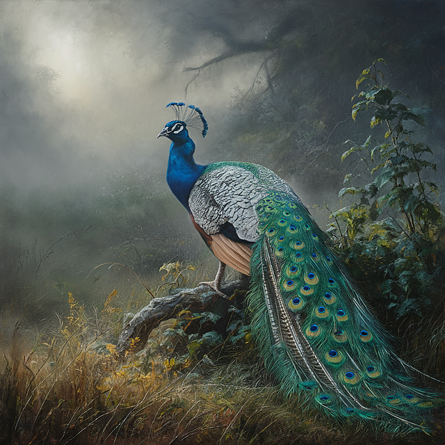 Free ai generated peacock bird illustration