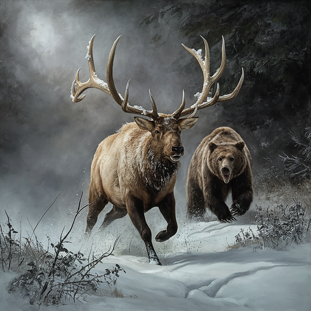 Free ai generated elk bear illustration