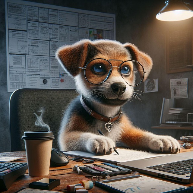 Free ai generated dog computer illustration