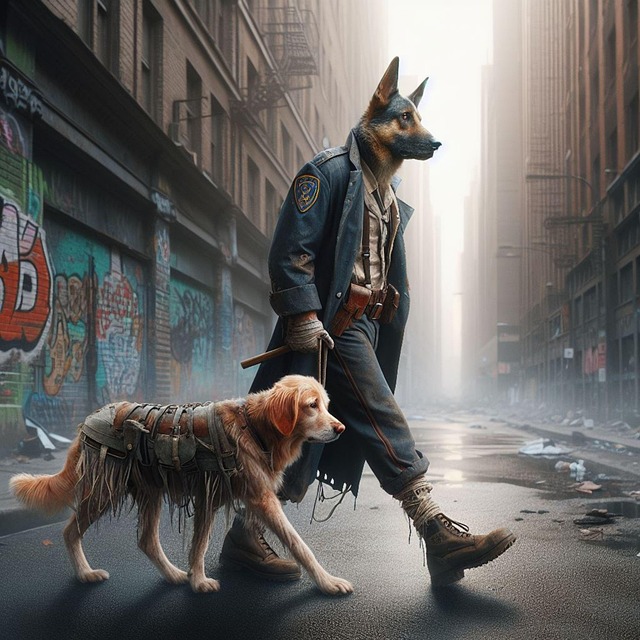 Free fox dog guardian illustration