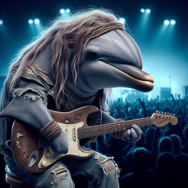 Free dolphin concert music illustration